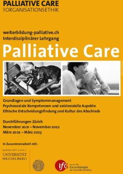 Palliative Care PALLIATIVE CARE - ORGANISATIONSETHIK