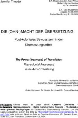DIE (OHN-)MACHT DER ÜBERSETZUNG - Post-koloniales Bewusstsein in der Übersetzungsarbeit