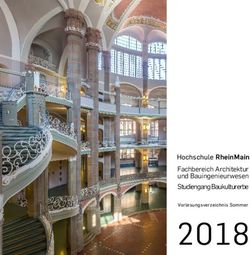 Hochschule RheinMain Fachbereich Architektur und Bauingenieurwesen Studiengang Baukulturerbe - Vorlesungsverzeichnis Sommer