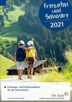 Freizeiten Seminare 2021 - nn Erholungs- und Erlebnisangebote - Die Apis