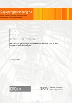 Wahlen auf Abstand Rechtliche Fragestellungen zu den Kommunalwahlen 2020 in NRW unter Pandemiebedingungen 11. September 2020 - Regierungsforschung