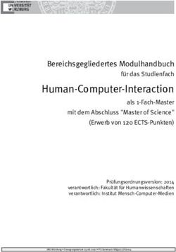 Human-Computer-Interaction - Bereichsgegliedertes Modulhandbuch für das Studienfach