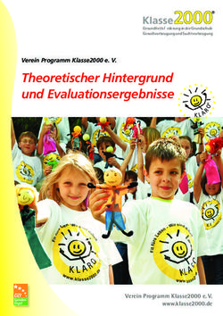 Theoretischer Hintergrund und Evaluationsergebnisse - Verein Programm Klasse2000 e. V.