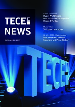 AUSGABE 01 / 2017 ISH2017 Neuheiten Dusch-WC TECEone Duschprofil TECEdrainprofile Design-RTL-Box