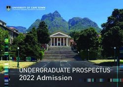 UNDERGRADUATE PROSPECTUS 2022 Admission - UNIVERSITY OF CAPE TOWN
