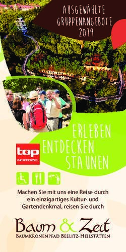 Erleben Entdecken Staunen - Ausgewählte Gruppenangebote 2019 - Machen Sie mit uns eine Reise durch - Baum und Zeit