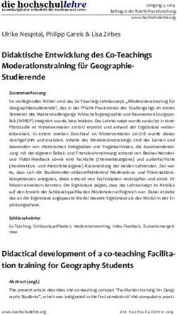 Didaktische Entwicklung des Co-Teachings Moderationstraining für Geographie-Studierende