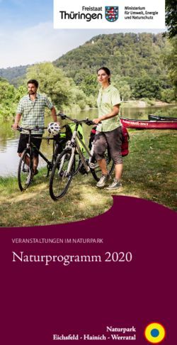 Naturprogramm 2020 VERANSTALTUNGEN IM NATURPARK - Naturpark Eichsfeld-Hainich-Werratal