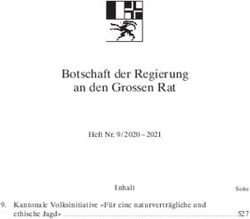 Botschaft der Regierung an den Grossen Rat - Kanton Graub&uuml;nden