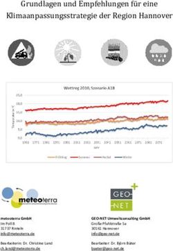 Grundlagen und Empfehlungen für eine Klimaanpassungsstrategie der Region Hannover - Hannover.de