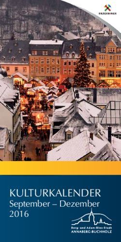 KULTURKALENDER September - Dezember 2016 - Annaberg-Buchholz