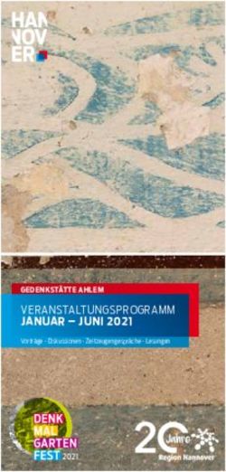 VERANSTALTUNGSPROGRAMM - JANUAR - JUNI 2021