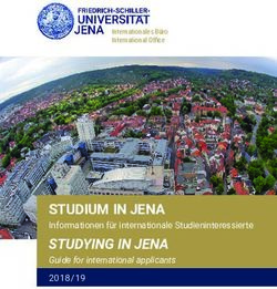 STUDIUM IN JENA Informationen f&uuml;r internationale Studieninteressierte 2018/19 - Internationales B&uuml;ro International Office ...