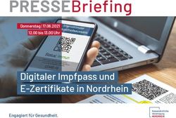 PRESSEBriefing - Digitaler Impfpass und E-Zertifikate in Nordrhein - Donnerstag | 17.06.2021 12.00 bis 13.00 Uhr