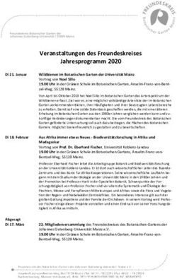 Veranstaltungen des Freundeskreises Jahresprogramm 2020