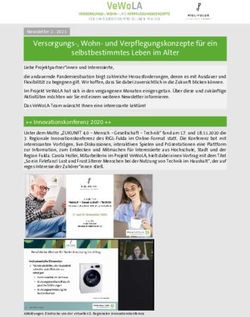 Versorgungs-, Wohn- und Verpflegungskonzepte für ein selbstbestimmtes Leben im Alter - Hochschule Fulda