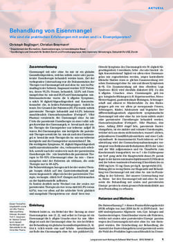 Behandlung von Eisenmangel - Wie sind die praktischen Erfahrungen mit oralen und i.v. Eisenpräparaten?