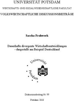 UNIVERSIT&Auml;T POTSDAM VOLKSWIRTSCHAFTLICHE DISKUSSIONSBEITR&Auml;GE - Sascha Frohwerk