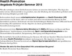 Health Promotion Angebote Frühjahr/Sommer 2015