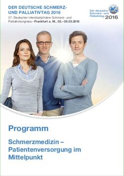 Programm Schmerzmedizin - Patientenversorgung im Mittelpunkt - DER DEUTSCHE SCHMERZ- UND PALLIATIVTAG 2016