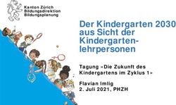 Der Kindergarten 2030 aus Sicht der Kindergarten-lehrpersonen - Tagung "Die Zukunft des Kindergartens im Zyklus 1" Flavian Imlig 2. Juli 2021 ...
