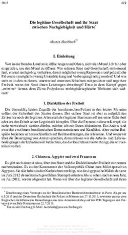 Die legitime Gesellschaft und ihr Staat zwischen Nachgiebigkeit und H&auml;rte