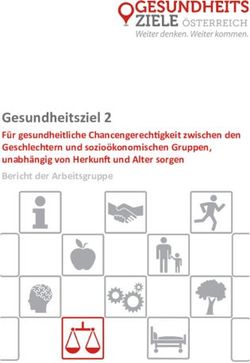 Gesundheitsziel 2 Für gesundheitliche Chancengerechtigkeit zwischen den Geschlechtern und sozioökonomischen Gruppen, unabhängig von Herkunft und ...