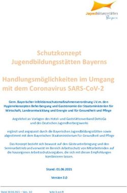 SCHUTZKONZEPT JUGENDBILDUNGSSTÄTTEN BAYERNS HANDLUNGSMÖGLICHKEITEN IM UMGANG MIT DEM CORONAVIRUS SARS-COV-2