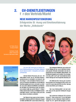 ÖGV-DIENSTLEISTUNGEN - für den Vertrieb/Markt NEUE MARKENPOSITIONIERUNG Erfolgreiche Stärkung und Emotionalisierung der Marke "Volksbank"