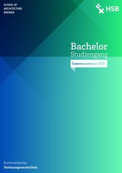Bachelor Studiengang Sommersemester 2021 - Kommentiertes Vorlesungsverzeichnis - Hochschule Bremen