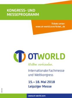 KONGRESS- UND MESSEPROGRAMM- 18. Mai 2018 Leipziger Messe Internationale Fachmesse und Weltkongress - OTWorld
