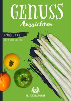 Aussichten Spargel & Co - vom 17. bis 29. April 2023