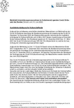Merkblatt Unterstützungsmassnahmen im Kulturbereich gemäss Covid-19-Ge