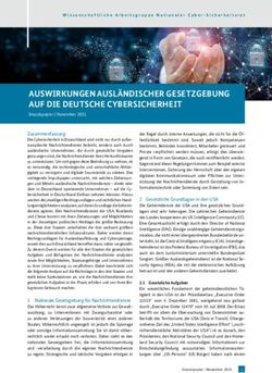 AUSWIRKUNGEN AUSL&Auml;NDISCHER GESETZGEBUNG AUF DIE DEUTSCHE CYBERSICHERHEIT - forschung-it ...