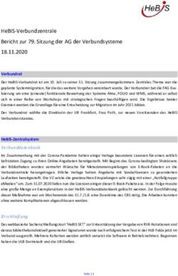 HEBIS-VERBUNDZENTRALE BERICHT ZUR 79. SITZUNG DER AG DER VERBUNDSYSTEME 18.11.2020