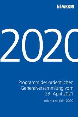 Programm der ordentlichen Generalversammlung vom 23. April 2021 - mit Kurzbericht 2020