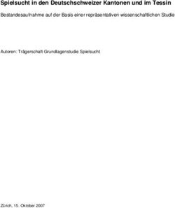 Spielsucht in den Deutschschweizer Kantonen und im Tessin - Bestandesaufnahme auf der Basis einer repr&auml;sentativen wissenschaftlichen Studie ...
