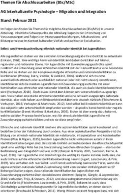 Themen für Abschlussarbeiten (BSc/MSc) AG Interkulturelle Psychologie - Migration und Integration Stand: Februar 2021