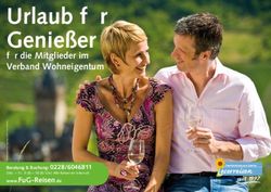 Urlaub f&uuml;r Genie&szlig;er f&uuml;r die Mitglieder im Verband Wohneigentum - eserreisen