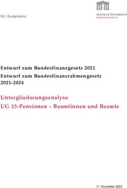Untergliederungsanalyse UG 23-Pensionen - Beamtinnen und Beamte - Entwurf zum Bundesfinanzgesetz 2021 Entwurf zum Bundesfinanzrahmengesetz ...