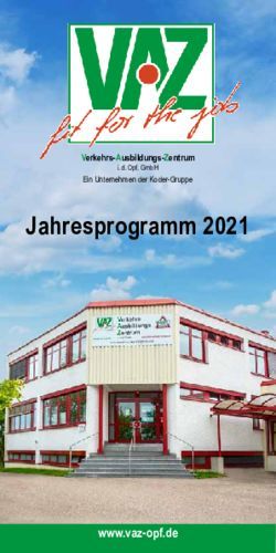 Jahresprogramm 2021 - www.vaz-opf.de - Verkehrs-Ausbildungs-Zentrum