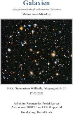 Galaxien Melina Anna Mitsakos - St&auml;dt. Gymnasium W&uuml;lfrath, Jahrgangsstufe EF 17.05.2021 Arbeit im Rahmen des Projektkurses Astronomie 2020/21 am ...