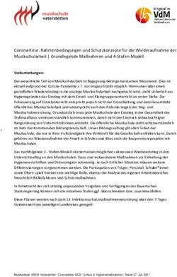 Corona-Krise. Rahmenbedingungen und Schutzkonzepte für die Wiederaufnahme der Musikschularbeit | Grundlegende Maßnahmen und 4-Stufen Modell ...