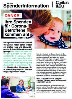 SpenderInformation DANKE! - Ihre Spenden für Corona-Betroffene kommen an!