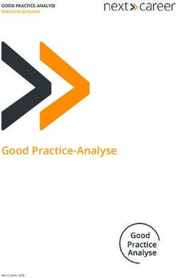 Good Practice-Analyse - GOOD PRACTICE-ANALYSE Hochschulprojekte - Next Career