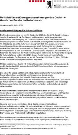 Merkblatt Unterstützungsmassnahmen gemäss Covid-19- Gesetz des Bundes im Kulturbereich