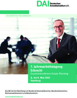 Jahresarbeitstagung Erbrecht - Expertenkonferenz Estate Planning 8. bis 9. Mai 2015 Hamburg