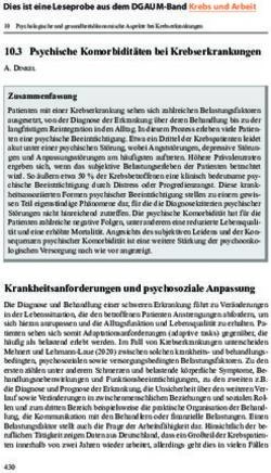 10.3 Psychische Komorbidit&auml;ten bei Krebserkrankungen