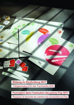 BILDUNG IM STRAFVOLLZUG 2017 TÄTIGKEITSBERICHT DER FACHSTELLE BIST FORMATION DANS L'EXÉCUTION DES PEINES FEP 2017 RAPPORT D'ACTIVITÉ DU CENTRE DE ...
