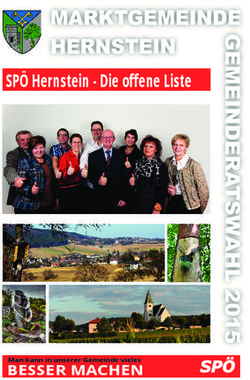 SP&Ouml; Hernstein - Die offene Liste - BESSER MACHEN Man kann in unserer Gemeinde vieles